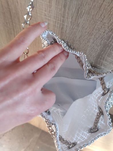 silver bag clutch new with rhinestone