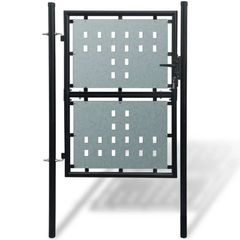 Black Single Door Fence Gate 100 x 225 cm
