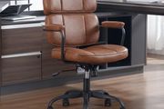 Office Chair, Ergonomic for Study, PU Leather, 360 Swivel Chair, Height-Adjustable Computer Chair for Office, Living Room, Bedroom (Brown)