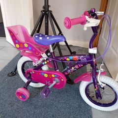 Girls 12.5" Wheel Bicycle. (Like new) with balance bike included
