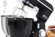 Stand Mixer, 4.5L+5L Two Bowls Food Mixer for Baking, 10 Speeds Electric Kitchen Appliance with Dough Hook, Whisk, Beater, 1300W Matte for Home Baking (Black)
