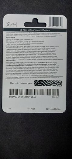 PlayStation gift card