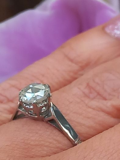 Antique Diamond 18ct White Gold Solitaire Ring