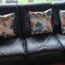 Couch 3 seater black leather Image 2