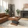 80cm Square Coffee Table, Modern Wooden Cocktail Table for Living Room - Rustic Brown & Black Accent Table, Centre Tea Table Image 3