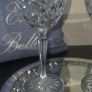 Vintage Cut Crystal Wine Glasses Pair Elegant Stemware Home Bar Decor Image 2