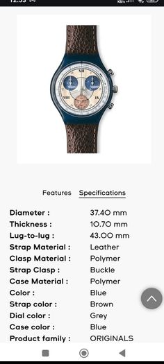 Swatch Vintage Watch SCN118 'Smokey' Brown leather strap.