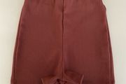 ZARA High-Waisted Pull-On Ribbed Shorts Red-Brown Size S