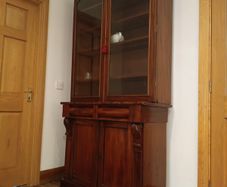 Two-door antique Victorian mahogany bookcase