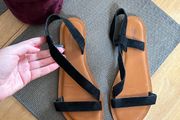 Genuine suede flat sandals
