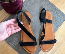 Genuine suede flat sandals