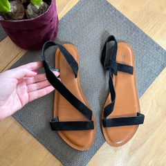 Genuine suede flat sandals