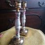 Stunning porcelain brass candle sticks Image 2