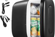 Mini Fridge Portable, 5 Liter/6 Cans Small Fridge Cooler, Quiet, USB+AC Power, Cmpact Mini Fridge for the Office, Bedroom, Car, Travel, Black