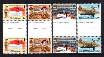 1981 Isle of Man 60th (Diamond Jubilee) Anniversary of The Royal British Legion Commemorative Stamps Gutter Pairs Mint Never Hinged (MNH)