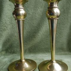 Vintage Solid Brass Pair of Candlestick Holders