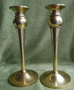 Vintage Solid Brass Pair of Candlestick Holders