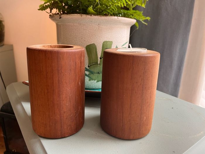 Handturned wooden candleholders