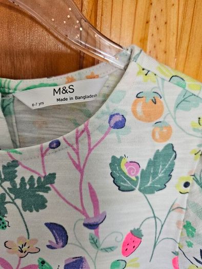 M&S Girls Summer Colourful Dress 6-7 Years