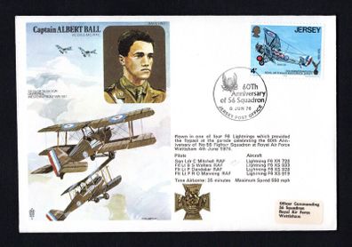 1978 Jersey Illustrated Cover Commemorating 60th Anniversary of 56 Squadron tying 4p Commemorative Stamp.