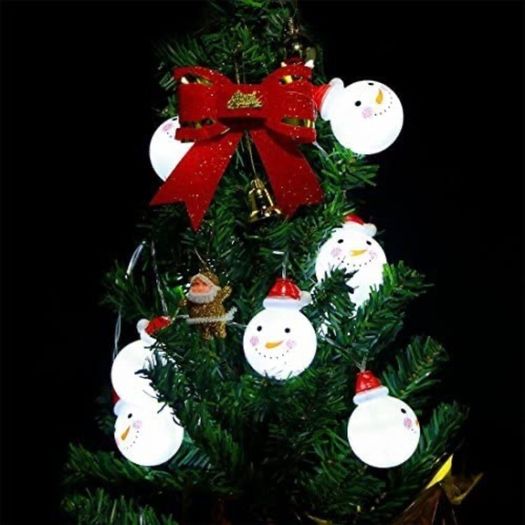 Christmas Light,Led Christmas Snowman String Starry Light for Gardens,Home,Wedding,Christmas Party,Battery-Powered,Christmas Decoration,Warm White (FREE POSTAGE)