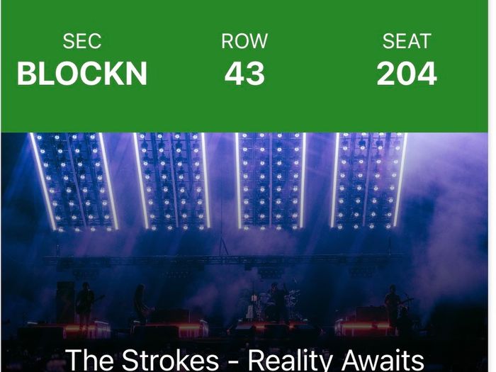 The Strokes ticket for 3 Arena Oct 28th