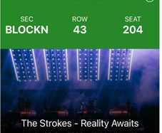 The Strokes ticket for 3 Arena Oct 28th