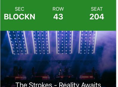 The Strokes ticket for 3 Arena Oct 28th