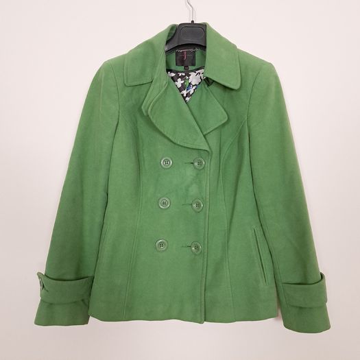 Jasper Conran Bright Green Double Breasted Pea Coat 12UK/40EU