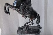 Antique French ornate Horse statue clock quartz movement