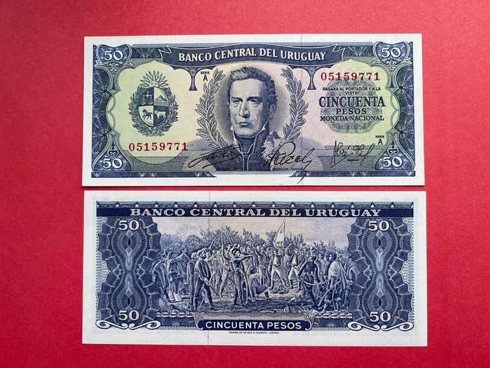 Uruguay  50  Pesos   1967. Pick 46d. ( Uncirculated )