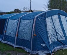 Camping set up. Tent/trailer
