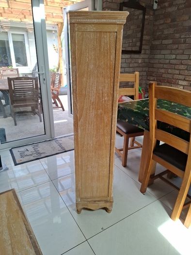 limed oak shelves and wall unit