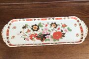 vintage forart Portugal Porcelain floral sandwich tray