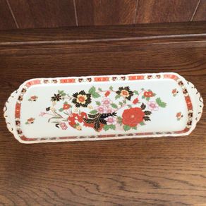vintage forart Portugal Porcelain floral sandwich tray