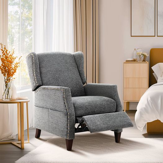 Armchair with Storage Pockets Manual Recline (Multiple Colours)