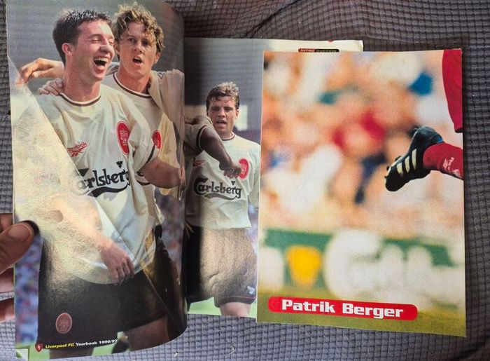 Complete Vintage Liverpool FC Yearbooks 1994/95 & 1996/97 - Mint Robbie Fowler & Patrik Berger Posters Intact
