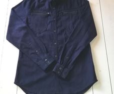 New G star raw navy utility style long sleeve Shirt with zippered chest pockets Medium size