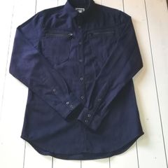 New G star raw navy utility style long sleeve Shirt with zippered chest pockets Medium size