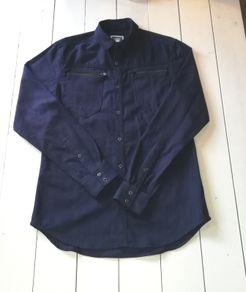 New G star raw navy utility style long sleeve Shirt with zippered chest pockets Medium size