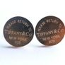 Tiffany & Co. 925 Sterling Silver Gold Plated Return to Tiffany Mini Round Tag Stud Earrings Image 4