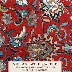 Vintage Indian 100% wool handmade rug