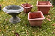 Selection of plastic garden pots