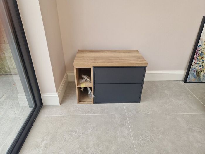 As-new twin drawer wall-hung unit (RT Large Earla Anthracite 600mm)