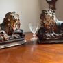 2 antique mantel piece lions Image 4