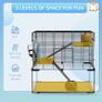 3 Tiers Hamster Cage, Gerbil Cage with Deep Glass Bottom, Non-Slip Ramps, Platforms, Hut, Exercise Wheels, Water Bottle, Dish, for Syrian Hamster, Dwarf Hamster, 60 x 40 x 54.5cm Image 4