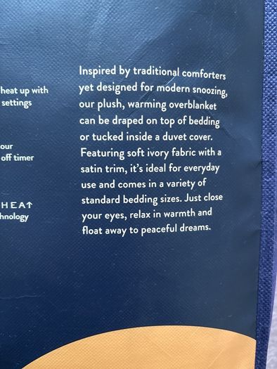 Electric Overblanket - Dreamland King Size