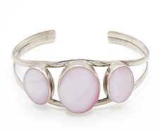 Mother Of Pearl Silver Bangle