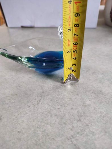 Rare Find Vintage Early Mdina Glass Serving Dish Leaf Shaped