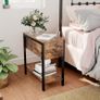 _Side Table, Bedside Table with Storage Space, Slim Sofa Table with Shelf, Coffee Table, Console Table for Small Rooms, for Living Room, Sturdy, Space-Saving, Dark Brown Image 3